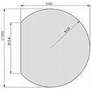 Glasgulvplade cirkel afskåret - 6mm - A:125 x B:110cm