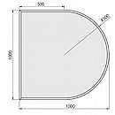 Halvrund glasgulvplade m.facet - 6mm - A:100 x B:100cm