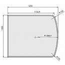 Glasgulvplade fladbue m.facet - 6mm - A:100 x B:120cm