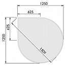 Glasgulvplade dråbeformet m.facet - 6mm - A:125 x B:125 x c:62,5cm