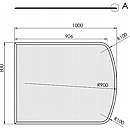 Glasgulvplade fladbue m.facet - 6mm - A:80 x B:100cm