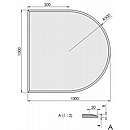Halvrund glasgulvplade m.facet - 8mm - A:100 x B:100cm