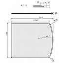 Glasgulvplade fladbue m.facet - 8mm - A:100 x B:120cm