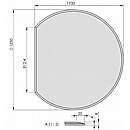 Glasgulvplade cirkel afskåret m/facet - 8mm - A:125 x B:110cm