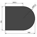 Halvrund stålgulvplade - 2mm - sort - A:80 x B:100cm
