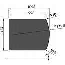 Stålgulvplade m flad bue - 2mm - sort - A:85 x B:110cm