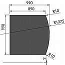 Stålgulvplade m flad bue - 2mm - sort - A:100 x B:100cm