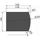 Stålgulvplade m flad bue - 2mm - sort - A:100 x B:125cm
