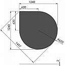 Dråbeformet stålgulvplade - 2mm - sort - A:125 x B:125 x C:62,5cm