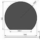 Cirkel afskåret stålgulvplade - 2mm - sort - A:110 x B:95cm