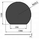 Cirkel afskåret stålgulvplade - 2mm - sort - A:125 x B:110cm