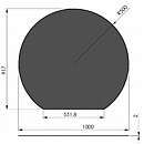 Cirkel afskåret stålgulvplade - 2mm - sort - A:99,5 x B:91,5cm