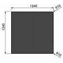Firkantet stålgulvplade - 2mm - sort - A:125 x B:125cm - R10