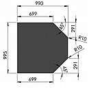 Sekskantetstålgulvplade - 2mm - sort - A:100 x B:100cm
