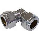 Conex Vinkel 90° Kobber/Pex (Forkromet) Kompressions fittings.