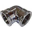 Messing Vinkel 90° Muffe/Muffe (Forkromet)