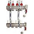 Gulvarmefordeler med flowmeter forniklet messing