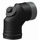 Isoleret bøjning 2x45gr. m. renselem excl. spændebånd - Ø80/130mm - Sort