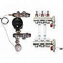 Komplet manuel gulvvarme m/shunt og flowregulering - 5 kredse (Comina)