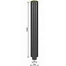 Isoleret Startsektion 1840mm inkl.   isoleringsskål - Ø150mm - Sort