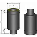 Isoleret Startsektion 400mm inkl. isoleringsskål - Ø150mm -Sort