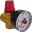 Sikkerhedsventil 3 bar med manometer - 1/2"x 3/4"