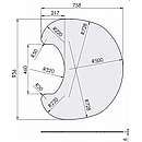 Formskåret glasplade 6mm - B936 x D758 mm. Passer til TT10/TT20/TT21/T23/TT44