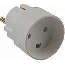 E-line adapter hvid Hun Schuko m/pind ti...