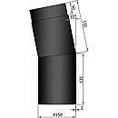 Røgrørs Bøjning 11 gr. kort model - Sort - Ø150mm