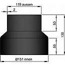Kobling 119-151mm - Sort